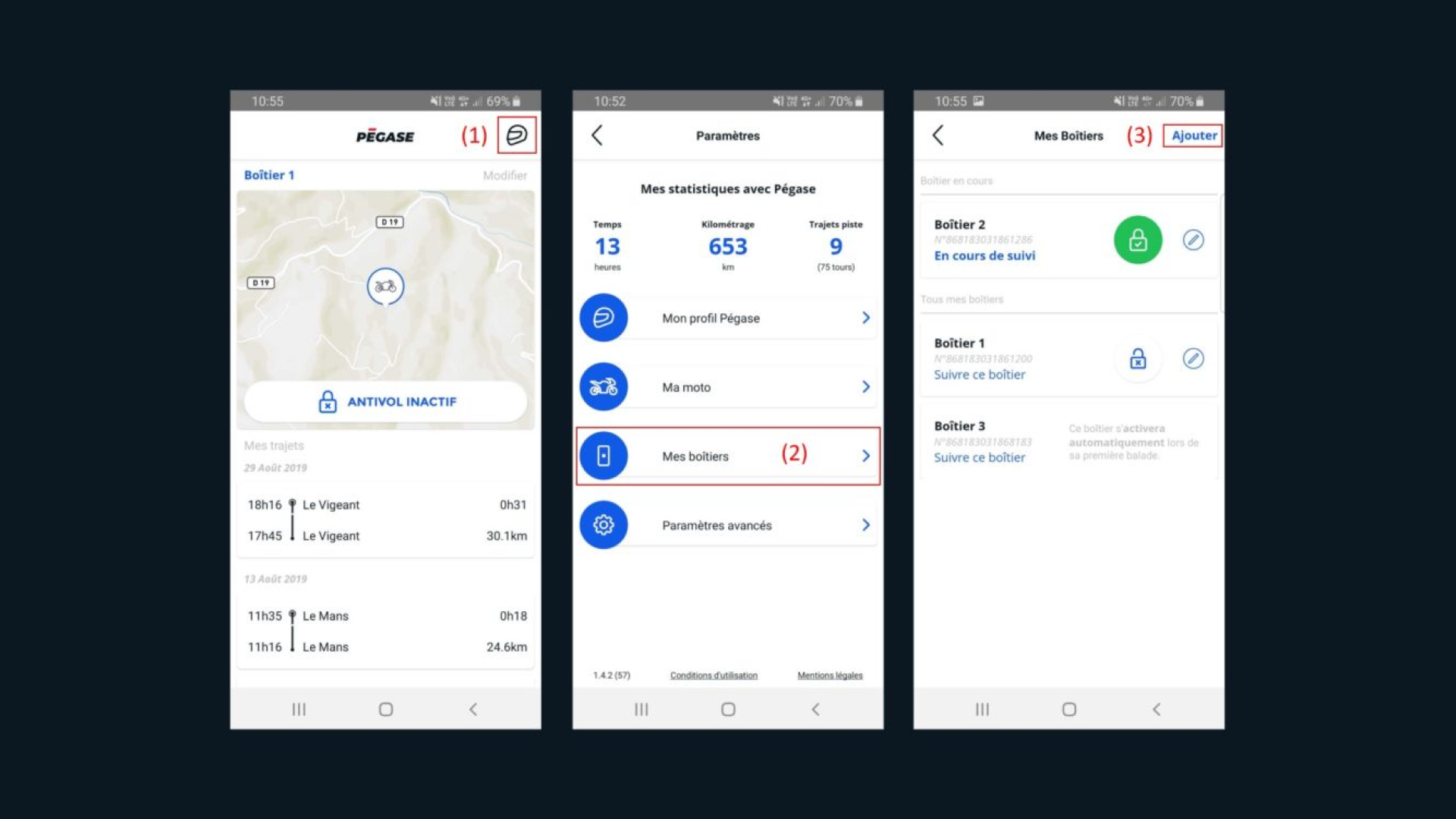Using multiple Pegase Moto with a single account